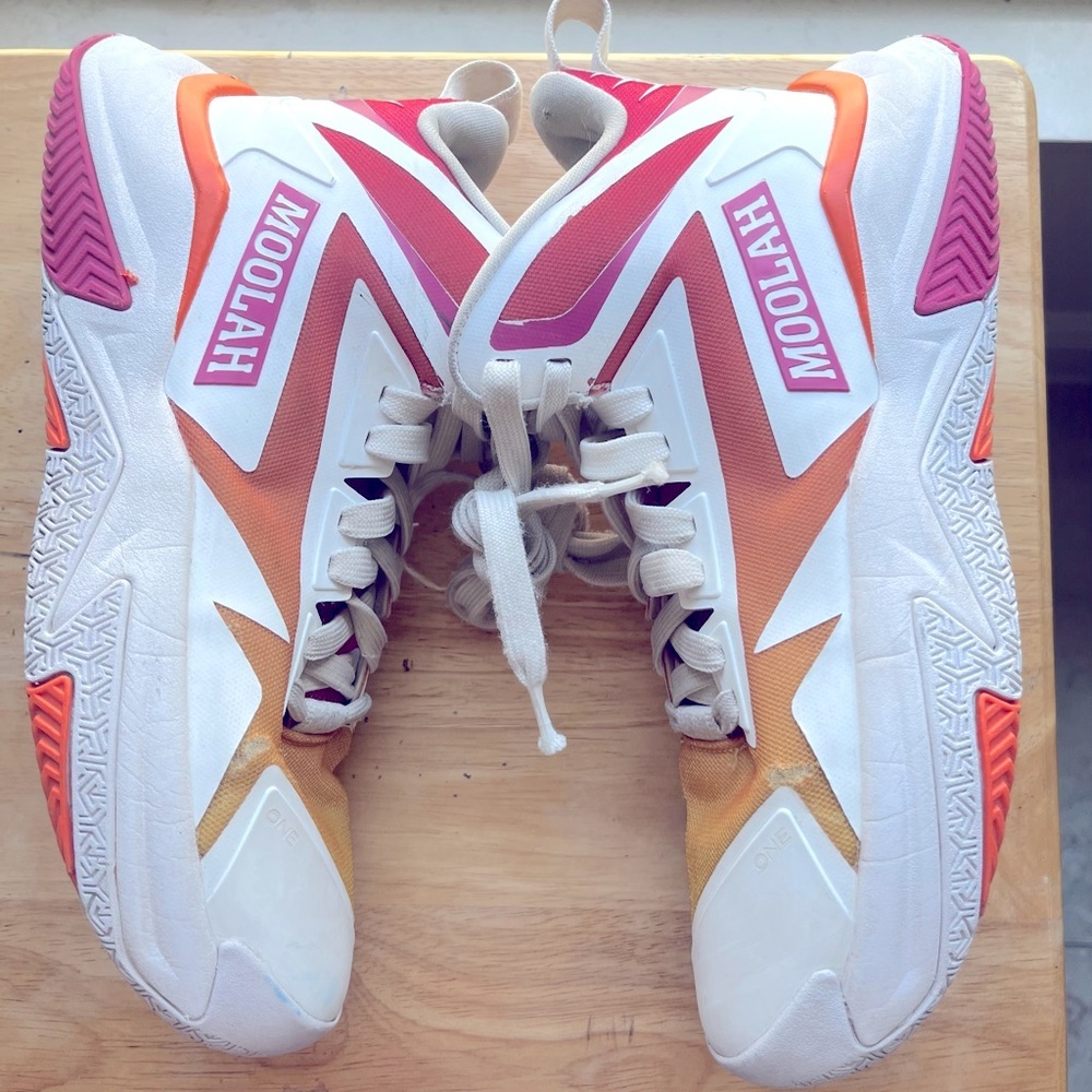✅ Moolah Kicks Women Triple‎ Double Basketball Shoes 8.5 USED.